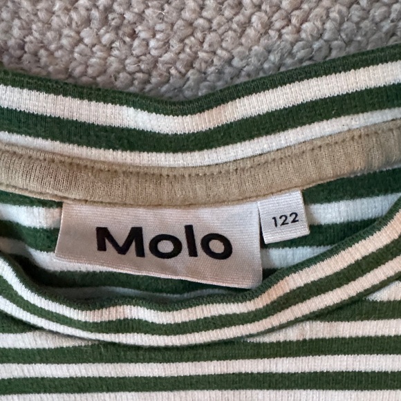 Molo heavy weight Green and White Striped Long Sleeve Tee - Picture 2 of 5